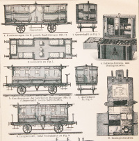 Литография «Военно-санитарные вагоны»