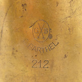 Старинная паяльная лампа, G. BARTHEL, модель 212, клеймо две шпаги, Германия, 1-я пол. 20 в.