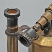 Старинная паяльная лампа, G. BARTHEL, модель 212, клеймо две шпаги, Германия, 1-я пол. 20 в.