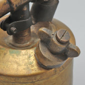 Старинная паяльная лампа, G. BARTHEL, модель 212, клеймо две шпаги, Германия, 1-я пол. 20 в.