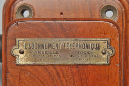 Старинный настенный телефон для консьержей и персонала отелей, массив дерева, Франция, 1910-е