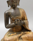 Большая скульптура Будды, чеканка, Китай, 19 в.