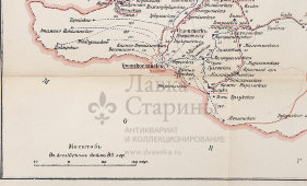 Старинная почтово-телеграфная карта Забайкальской области (Бурятия, Улан-Удэ, Чита), картографич. зав. П. Ф. Петш, Санкт-Петербург, 1900-е