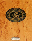 Подарочные нарды «Бык», коллекция «Тотем», янтарь, карельская береза, мануфактура «Емельянов и сыновья», 2000-е