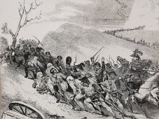 Гравюра в паспарту «Наполеон на перевале Сен-Бернар», Европа, 19 в.