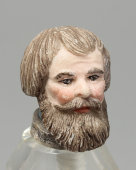 Старинная пробка в виде головы крестьянина с бородой, фарфор, Гарднер, Россия, 1870-1890 гг.
