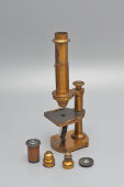 Старинный лабораторный микроскоп с набором окуляров, Franz Schmidt & Haensch, Берлин, Германия, к. 19 в.