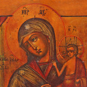 Старинная икона Пресвятой Богородицы «Нечаянная радость», Россия, сер. 19 в.