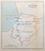 Старинная карта Батумской области (Грузия), картографич. зав. П. Ф. Петш, Санкт-Петербург, к. 19 в.