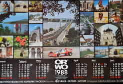 Рекламный настенный календарь компании ORWO на 1988-й год, ГДР, 1987 г. 