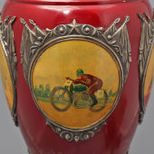 Кубок за I место в Международных соревнованиях по мотоциклетному спорту, металл, лаковая миниатюра, СССР, 1954 г.