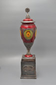 Кубок за I место в Международных соревнованиях по мотоциклетному спорту, металл, лаковая миниатюра, СССР, 1954 г.