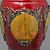 Кубок за I место в Международных соревнованиях по мотоциклетному спорту, металл, лаковая миниатюра, СССР, 1954 г.