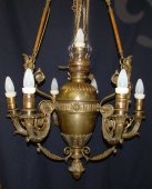 Антикварная бронзовая люстра, Россия, 19 век, электрофицирована