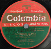 Пластинка Nippon Columbia. Discos Argentinos. Ya Gomenzo el Baile и танго Alma de Bandoneón. Made in Japan by Nipponophone