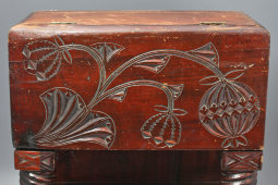 Шкафчик с изображением ветвей граната, по эскизам Е. Д. Поленовой, Абрамцево, к. 19, н. 20 вв.