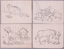 Игра «Рисование по стеклу», СССР, 1930-40 гг., бумага, стекло.