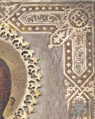 Антикварная икона «Господь Вседержитель» в окладе, Москва, 1883 г.