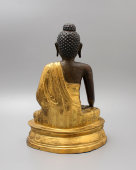 Древняя скульптура Будды, чеканка, позолота, Китай, 19 в.