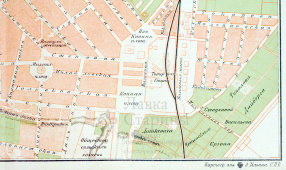 Старинный план-карта Одессы, бумага, багет, к. 19 в., н. 20 в.