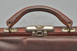 Старинный медицинский саквояж доктора, кожа, Россия, кон. 19, нач. 20 вв.