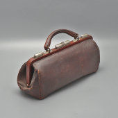 Старинный медицинский саквояж доктора, кожа, Россия, кон. 19, нач. 20 вв.