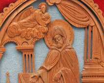 Старинная деревянная резная икона «Преподобный Сергий Радонежский», Россия, 19 в.