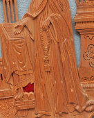 Старинная деревянная резная икона «Преподобный Сергий Радонежский», Россия, 19 в.