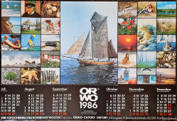 Рекламный настенный календарь компании ORWO на 1986-й год, ГДР, 1985 г.