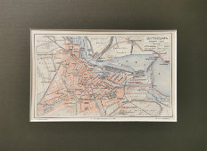 Старинная карта «Амстердам», Большая энциклопедия, масштаб 1:40 000, Санкт-Петербург, 1900-е