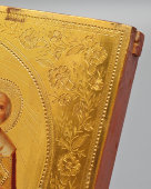 Старинная деревянная икона в киоте «Святая княгиня Ольга и Николай Чудотворец», Россия, нач. 20 в.