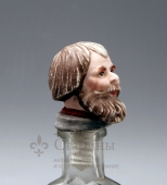 Пробка в виде головы бородатого мужика, завод Гарднера, 1870-1890 гг, фарфор, бисквит