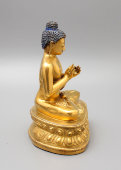 Старинная настольная статуэтка Будды, чеканка, позолота, Китай, 19 в.