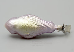 Стеклянная игрушка для ёлки на прищепке «Сова», СССР, 1950-е