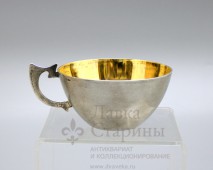 Серебряная чашка с видом Кремля «Москва», серебро 875 пр., СССР