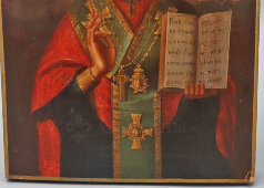 Старинная деревянная икона Николая Чудотворца, Россия, 19 в.