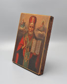 Старинная деревянная икона Николая Чудотворца, Россия, 19 в.