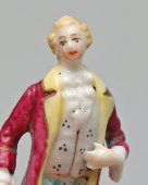 Статуэтка-миниатюра «Галантный кавалер», фарфор, мануфактура Плауэ, Германия, кон. 19 в.