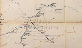 Старинная почтово-телеграфная карта Вологодской губернии, картографич. зав. П. Ф. Петш, Санкт-Петербург, 1900-е