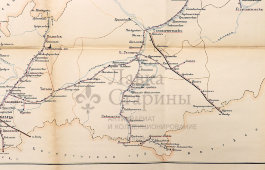 Старинная почтово-телеграфная карта Вологодской губернии, картографич. зав. П. Ф. Петш, Санкт-Петербург, 1900-е