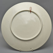 Настенная декоративная агитационная тарелка «Колхозное крестьянство», фаянс, Песоченская фабрика, 1920-е