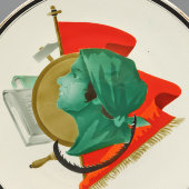 Настенная декоративная агитационная тарелка «Колхозное крестьянство», фаянс, Песоченская фабрика, 1920-е