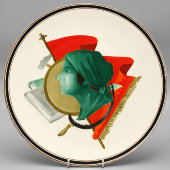 Настенная декоративная агитационная тарелка «Колхозное крестьянство», Пролетарий, 1930-е
