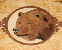 Элитный подарок охотнику, набор для чистки оружия «Медведь» (средний), 60 предметов, карельская береза, латунь, Россия, 2000-е