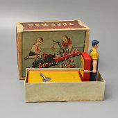Детская заводная игрушка «Грузовая тележка», Завод металлоизделий, Ленинград, 1953 г.
