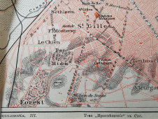 Старинная карта «Брюссель», Большая энциклопедия, масштаб 1:40 000, Санкт-Петербург, 1900-е
