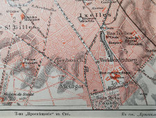 Старинная карта «Брюссель», Большая энциклопедия, масштаб 1:40 000, Санкт-Петербург, 1900-е