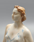 Статуэтка «Студентка», скульптор Бржезицкая А. Д., фарфор, Дулево, 1950-е