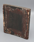 Старинная деревянная икона Николая Чудотворца с серебрением, Среднее Поволжье, кон. 19 в.