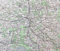 Старинная специальная карта Европейской России, лист № 28, издание Топографического отдела Генерального штаба, Петроград, 1915 г.